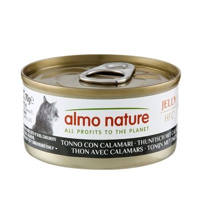 Almo Nature 6 x 70 g, HFC Thunfisch mit Calamaris in Gelee