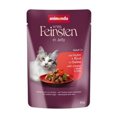 animonda Vom Feinsten Adult Raffinesse in Gelee 24 x 85 g, reich an Huhn mit Rind