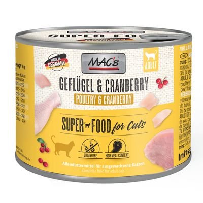 MAC´s Cat 6 x 200 g, Geflügel & Cranberry